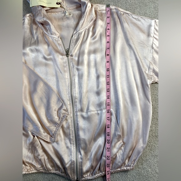 NWT Lanston Zip Up Hooded Jacket Women Size Large Blush Pink - Picture 3 of 6